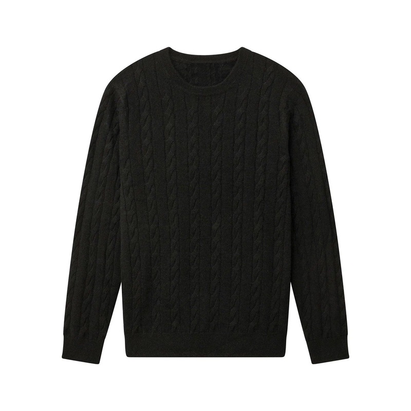 100% Cashmere Knitted Mens Fashion Crew Neck Black Pullover Jumper Sweater – Sweater and Cashmere price