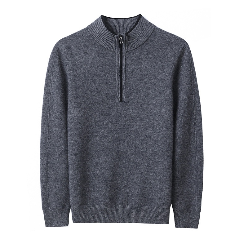Autumn Winter 100% Pure Cashmere Mens Quarter Zip Pullover Sweater – Sweater and Men Sweater price|M Size