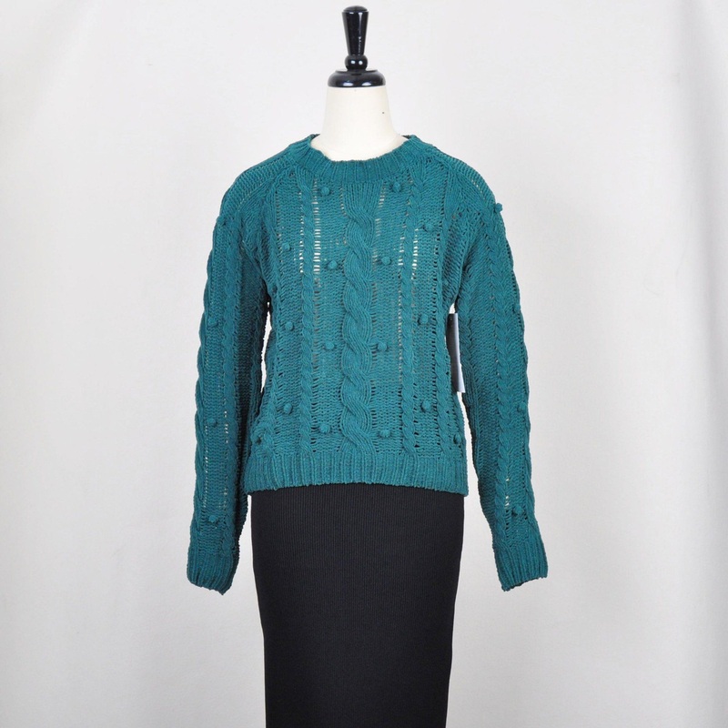 Chenille Bubbles Cable Knit Sweater – Chenille Yarn Sweater and Bubble Beading Pullover Sweater price