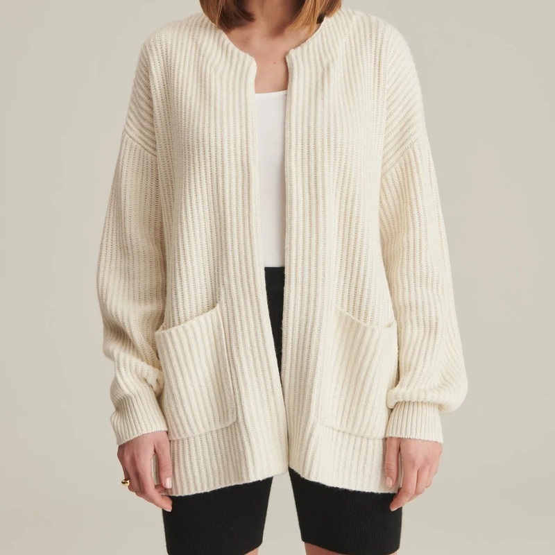 Fisherman Rib Merino Wool & Cashmere Blended Knitwear Womens Cardigan Jumper Sweater – Sweater and Cardigan price