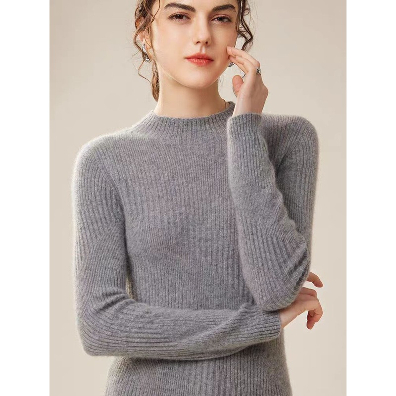 Knitwear Pullover Winter Knit Sweaters Long Sleeve Woman Mock Neck – Women Sweater and Turtleneck Women Sweater price