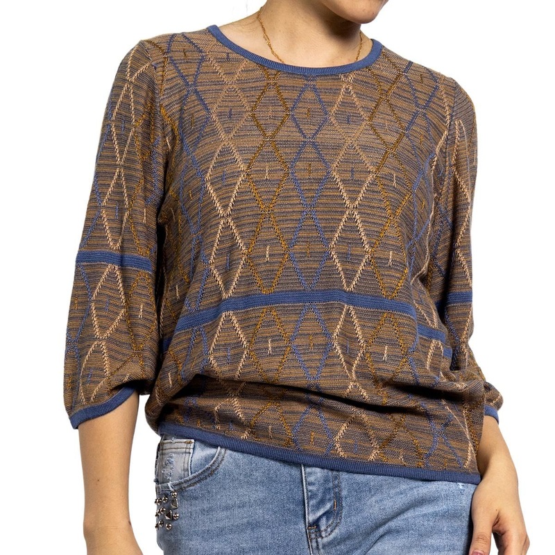 Spring Classic Round Neck Diamond Knitting Pullover Sweaters for Women – Pullover Sweater and Knitwear price