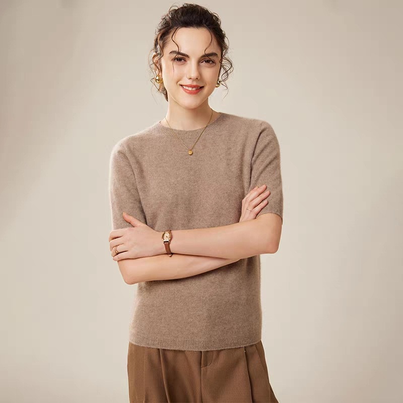 Ss25 Women S Kosher Neck Short-Sleeve Knit Sweater for Women – Women Sweater Short Sleeve and Turtleneck Women Sweater price