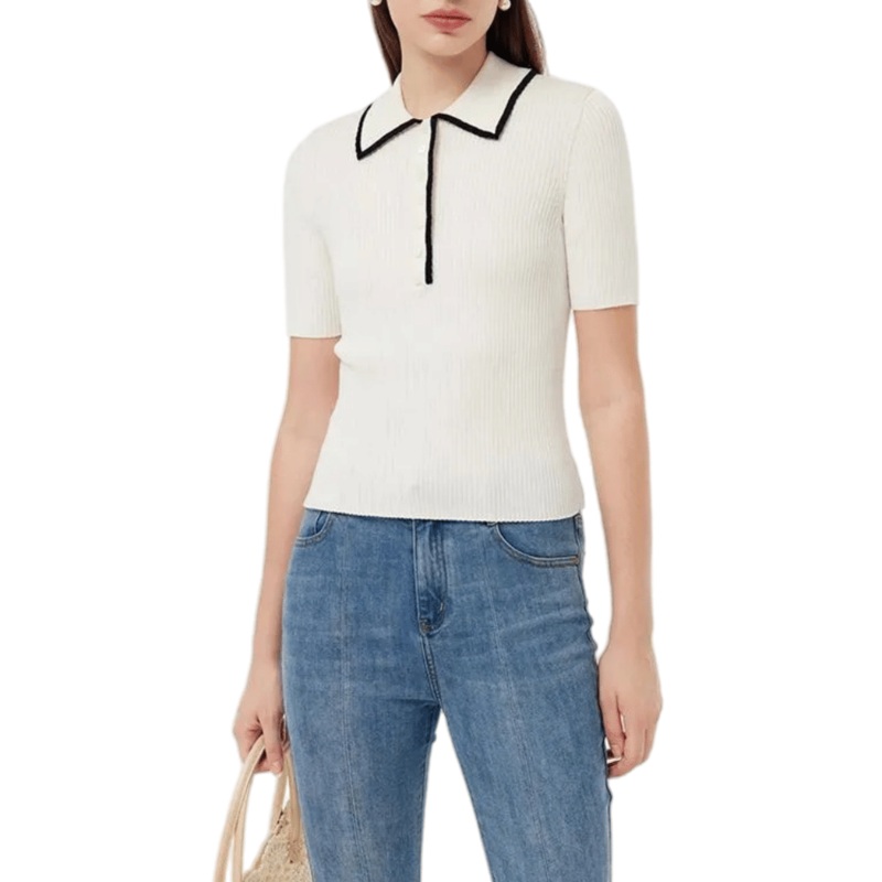 Stylish Lightweight Womens Summer Sweater with Trendy Contrast Trim – Lightweight Summer Sweater and Contrast Trim Sweater price