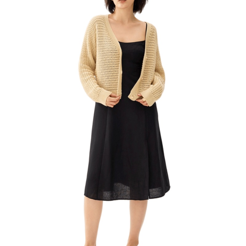 Stylish Yellow Knit Cardigan Sweater for Women with V-Neck Design – Cardigan Style Sweater and Women Sweater price