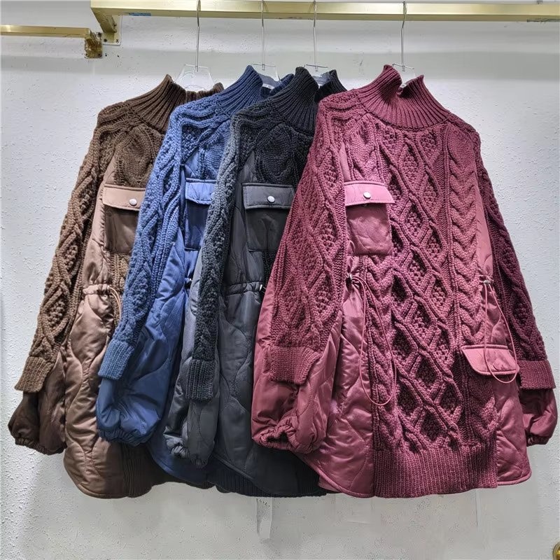 Unique Loose Lady Womens Sweater Shirt Top Patchwork Pullover Sweater – Sweater and Womens Sweaters price