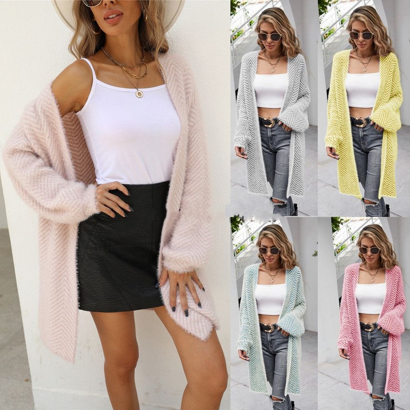 Winter Women Long Knit Loose Solid Color Sweater Cardigan – Cardigan for Women Casual and Long Cardigan Women price
