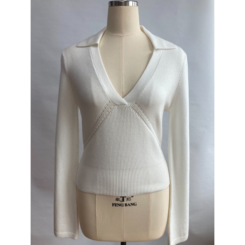 Women S V-Neck Sweater Autumn Winter Tops Long Sleeved Knitted Sweater – Ladies Sweater and Sweater Dress price