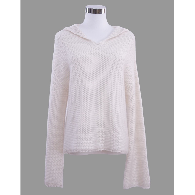 Womens Timeless Winter White Pure 100% Cashmere Pullover Hoodie Sweater – Pullover Sweater and Womens Sweater price