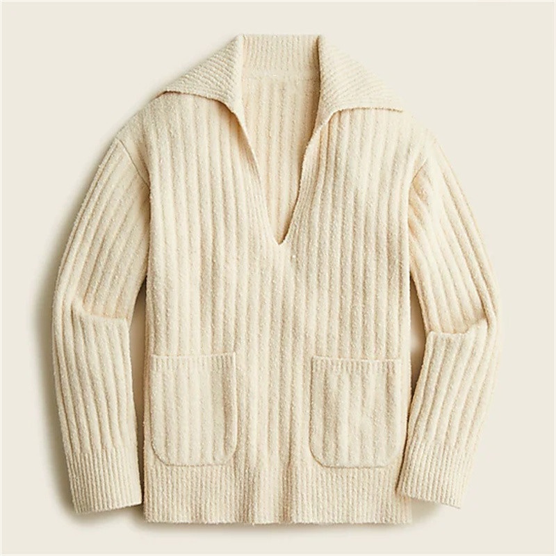 Casual Boucle Yarn Womens Pullover Sweater Girl Jumper Full Sleeve – 100%Cotton Boucle Womens Sweater and Girl Knitwear for Winter price