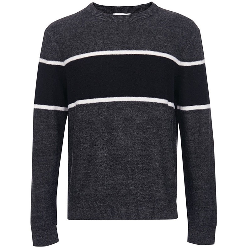 Mens Wool Round Neck Chest Stripe Long Sleeve Sweater Comfortable and Soft – Sweater and Men Sweater price