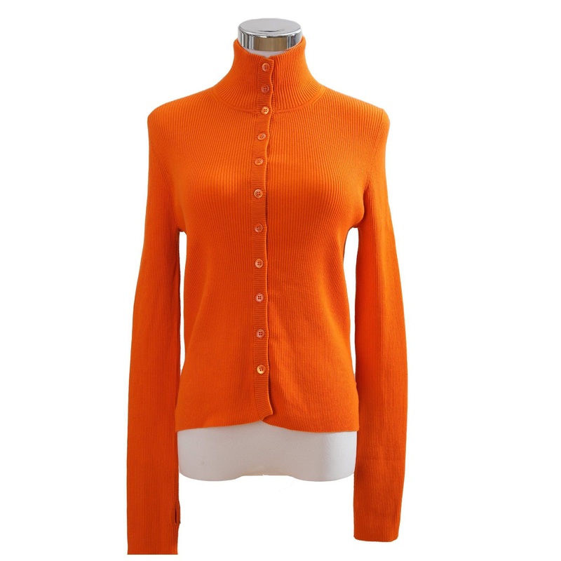 Neon Orange Womens Merino Wool High-Neck Open Front Sweater (331g Midweight) – Cardigan Sweater and Womens Sweater price