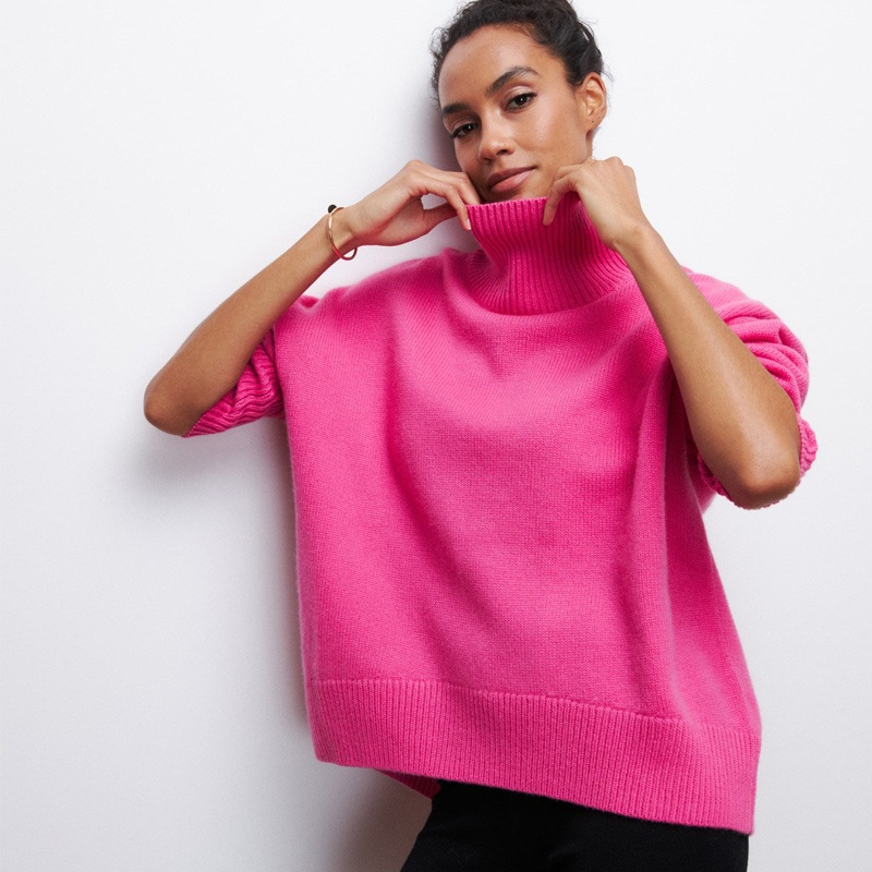 OEM & ODM Trendy Pullover Sweater – Fashionable Mock Neck Turtleneck for Women, No MOQ – Fashionable Turtleneck and Trendy Pullover Turtleneck price
