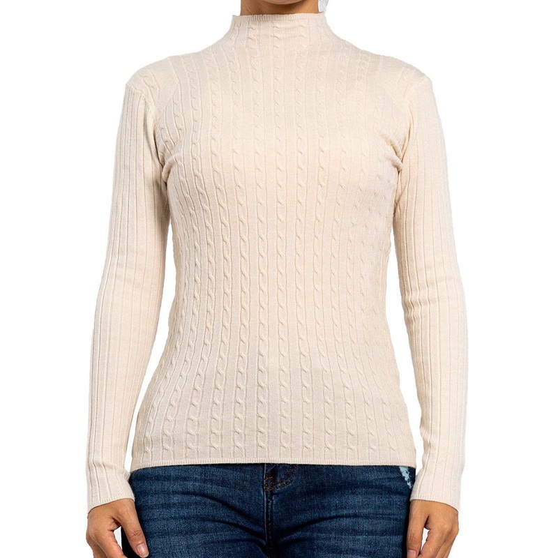 Spring Knitted Apricot Round Neck Twist Long Sleeve Pullover Womens Sweater – Womens Sweatshirt and Knit Top price