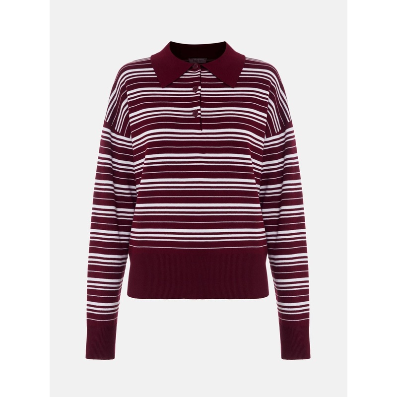 Striped Knitted Shirt Vintage Contrast Polo Neck Women Striped Sweater – Striped Sweater and Polo Neck Sweater price