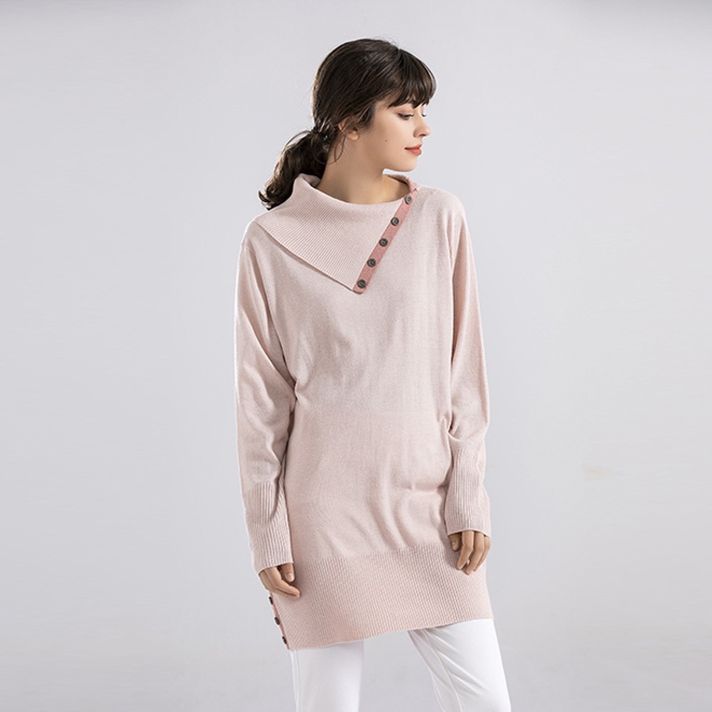 Versatile Womens MID-Length Loose Sweater Anti-Pilling Yarn Dye Style – Anti-Pilling Dye and MID-Length Dye price