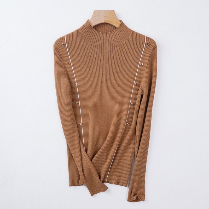 Wholesale Womens Fashion Machine Washable Merino Wool Rib Knitted Mock Neck Sweater – Sweater and Wool Sweater price|Small Size