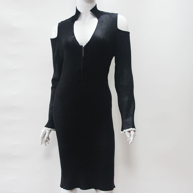 Black Sexy off-Shoulder Style Ladies Knitted Dress – Sweater and Ladies Sweater price