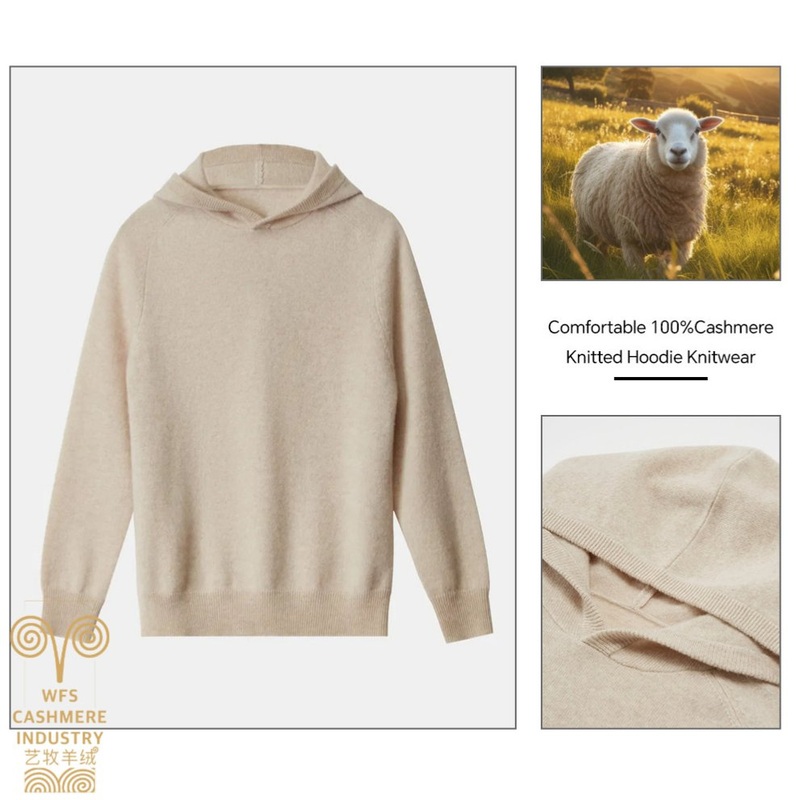 Cashmere Sweater Hoodie Custom Cashmere Hoodie Custom Colors O Neck Knitted Two Pockets Plus Size 100% Cashmere Pullover – Hoodie and Knitted Hoodie price