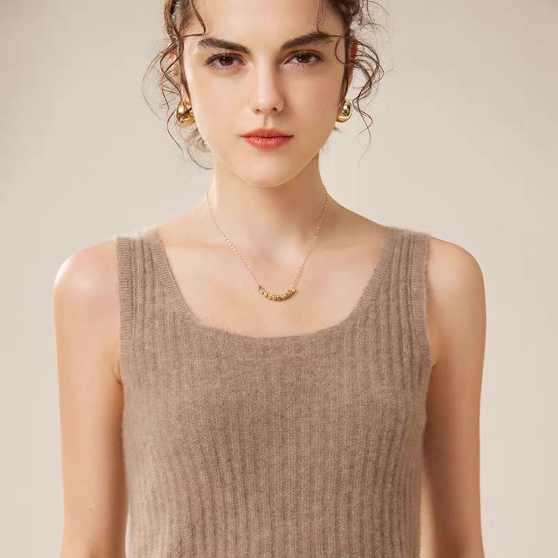 Custom Logo Girls Knitted Sweater Vest Pullover Knitwear Wholesale Women Cashmere Sweater Vest – Women Sweater Vest and Turtleneck Women Sweater price