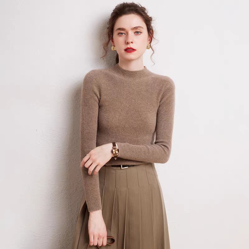 High Collar Long Sleeve Wool Sweater Knit Women S Pullover Sweater – Women Sweater and Turtleneck Women Sweater price