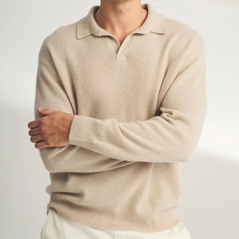 Most Popular 100% Cashmere Knitted Mens Without Button Polo Neck Pullover Sweater – Sweater and Polo Shirt price|M Size