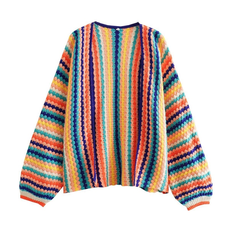 New Fashionable Womens Versatile Multi-Color Hand Crocheted Knitted Sweater Jacket – Warn Clothes and Oversized Clothes price