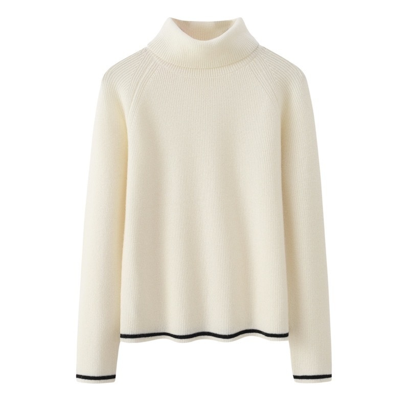 OEM Custom Designer Autumn Winter Turtleneck Wool Women Knitted Pullover Tops Sweater – Women Winter Sweater and Custom Wool Sweater price