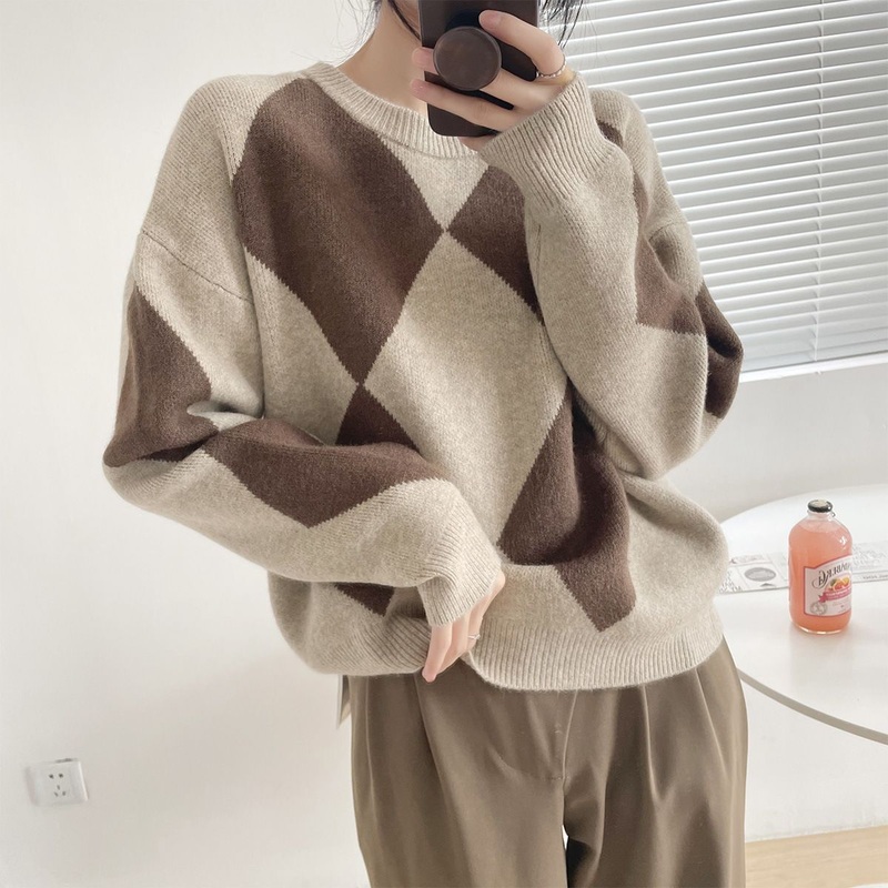 Women Long Sleeve O Neck Long Sleeve Loose Pullover Sweaters – Women Sweater Knitwear and Women Pullover Sweaters price|<span style="color:black;"><span><span><span>Color: