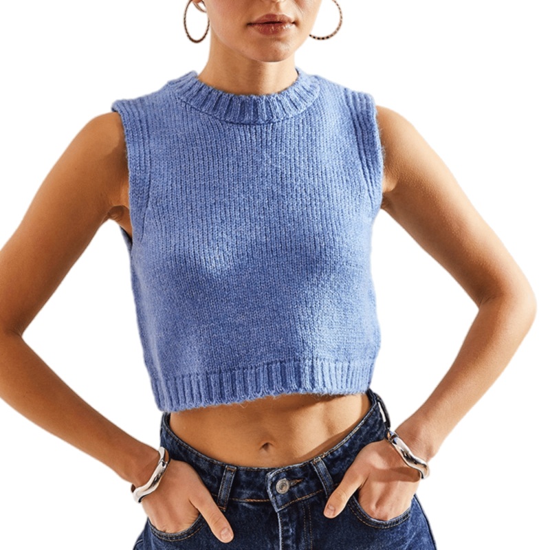 Womens Crop Fit Solid Shade Ribbed Knit Sweater Vest Tank – Womens Tank and Solid Shade Tank price