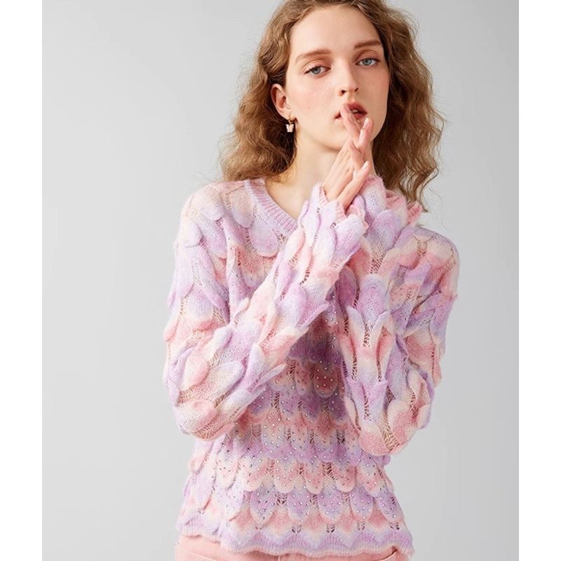 2025 Fancy Design Crew Neck Piontelle Ladies Handmade Sweater – Fancy Women Sweater and Stylish Girls Sweater price