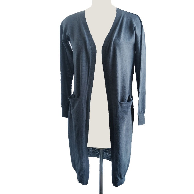 Basic Pure Colour Style Ladies Knitted Long Cardigan Comfortable Women Knitting Long Sleeve with Pockets Sweater OEM Service – Sweater and Ladies Sweater price