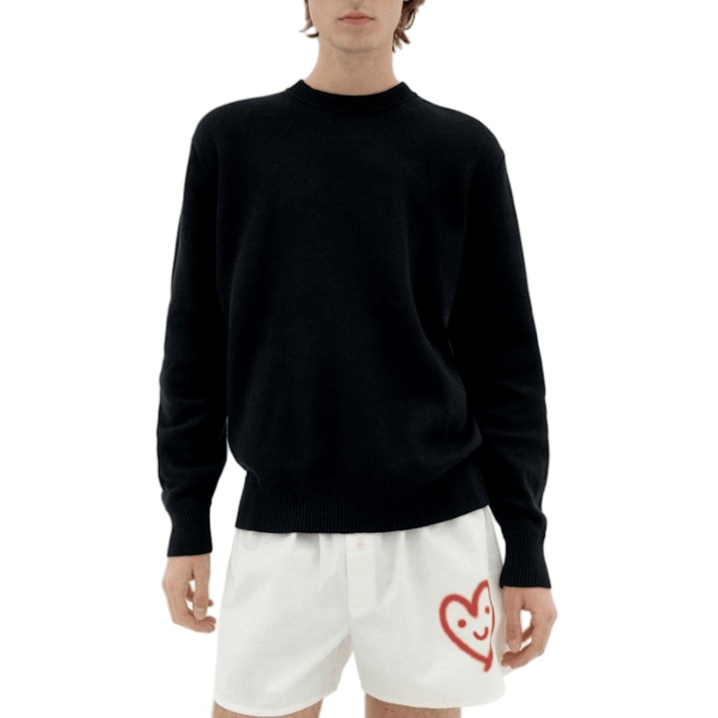 Classic Black Knit Pullover Sweater for Men with Unique Jacquard Style – Men Knit Sweater and Men Jacquard Sweater price