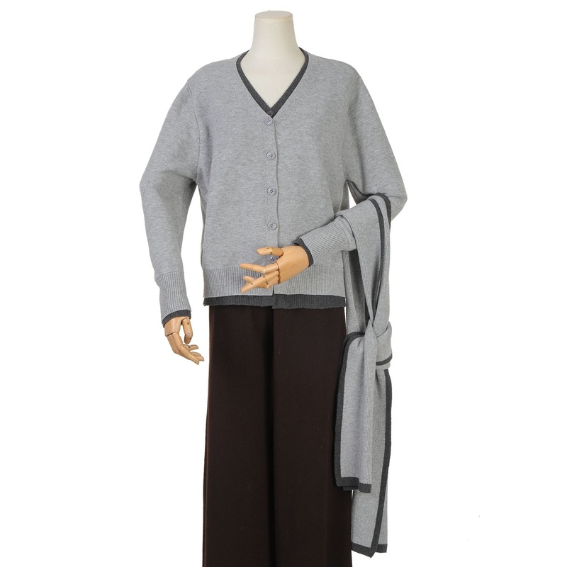 Cozy Grey Two-Piece Outfit Featuring Fashionable Scarf Women Sweater – Fake Two-Piece Women Sweater and Women Sweater Cardigan price