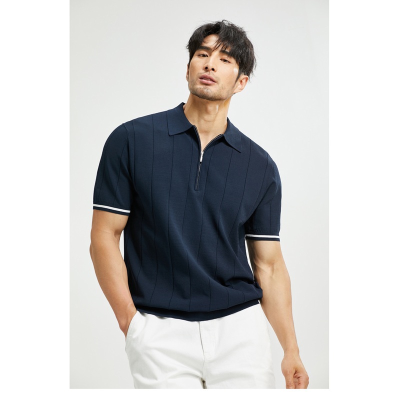 Custom Men Polo Neck Shirts Turtleneck Pullover Short Sleeve Knitwear Half Zip Quarter Zip Sweater – Half Zip Sweater and Quater Zip Sweater price