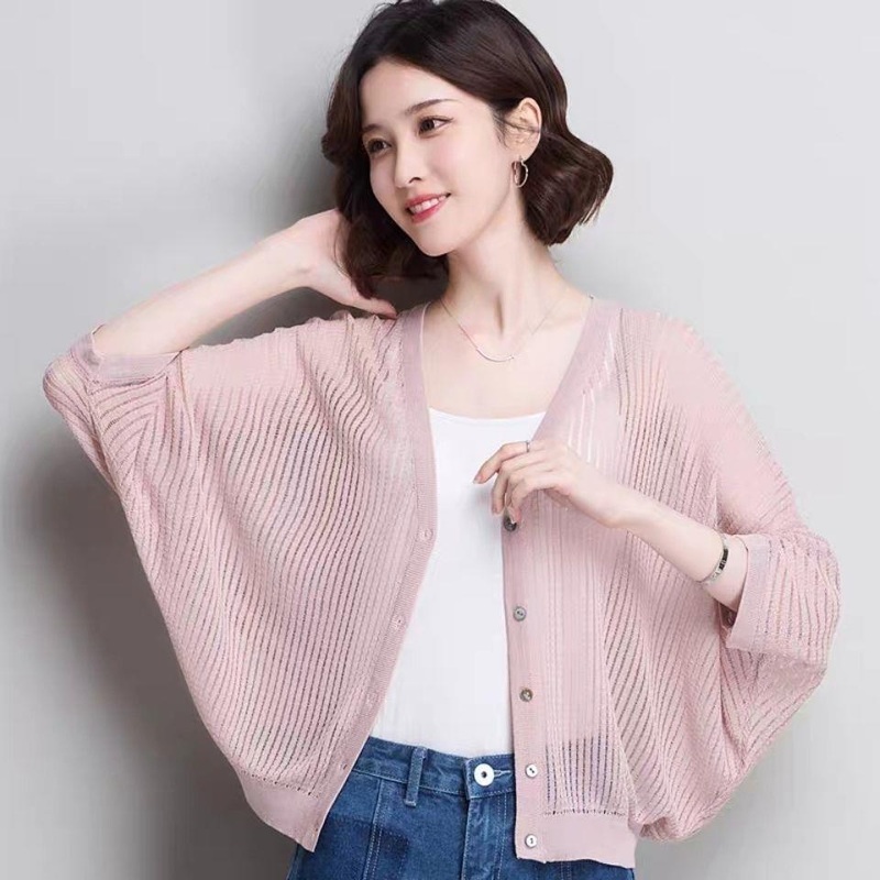 Custom OEM ODM Womens Sweaters Girls Winter Knit Top Brown V-Neck Women Sweater Cardigan – Through Light Weight Thin Dolman Sleeve Cardigan and Women Cardigan price