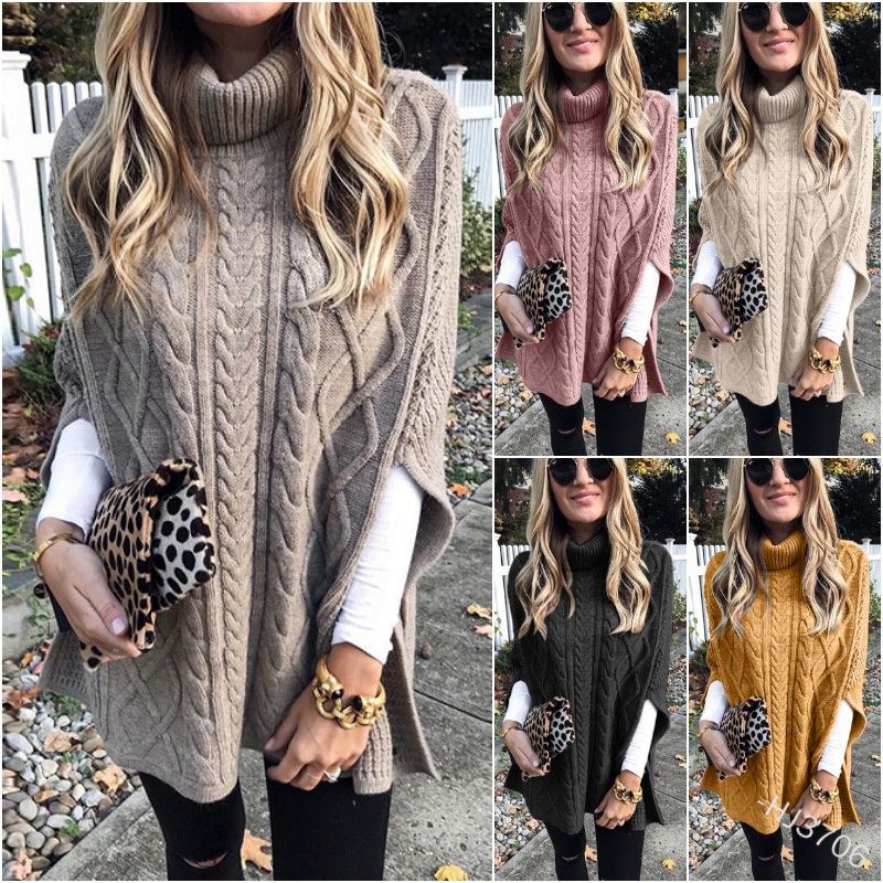 Fashion Women Turtleneck Plus Size Loose Pullover Knit Sweaters – Turtleneck Women Sweater and Winter Sweater price