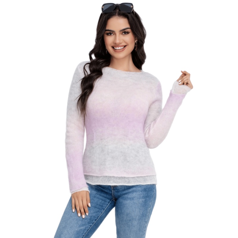 Lightweight Mohair Rainbow Knit Sweater for Women&rsquor; S Spring Fashion – Mohair Women Sweater and Lightweight Women Sweater price
