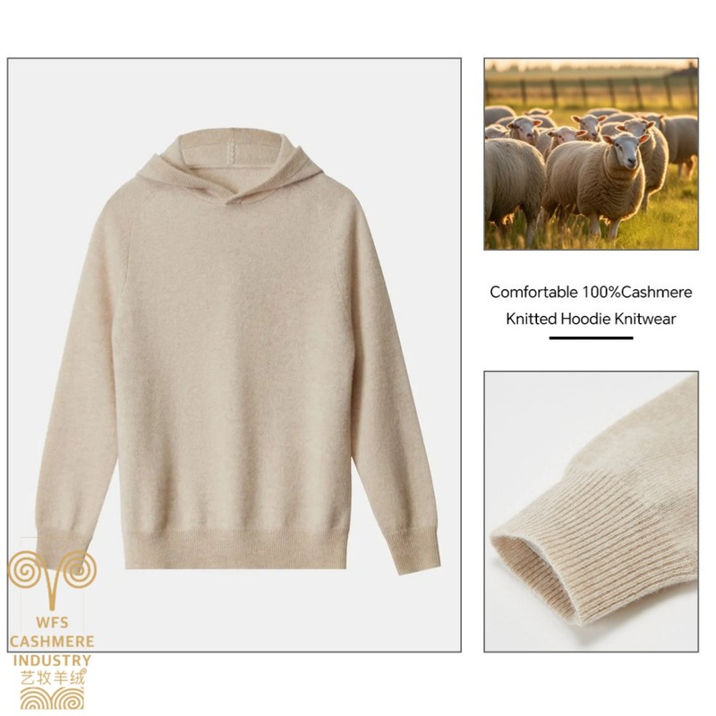 Spring Wholesale Custom Cashmere Wool Knitted Pullover Winter Warm Cashmere Wool Hoodie Sweater for Women – Hoodie and Knitted Hoodie price