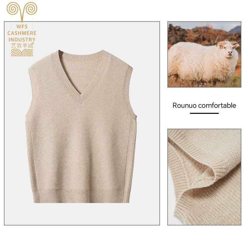 Sweater Short Sleeveless Knitwear Fitted Wool Top Girl Knitted Pullover Short Sweater Vest Sweater – Sweater and 100% Cashmere price