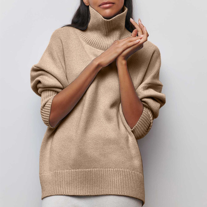 Trendy High Neck Viscose Sweater for Women in Neutral Shades, Ribbed Knit Classic Style Sweater Top, No MOQ – Trendy Top and Ribbed Knit Top price