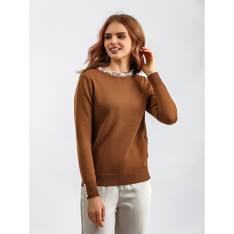 Women Cutomized Clothing Womens Wholesale Knitwear Women Clothing Trendy Beaded Sequin Pullover Sweater – Women Sweater and Women Pullover price