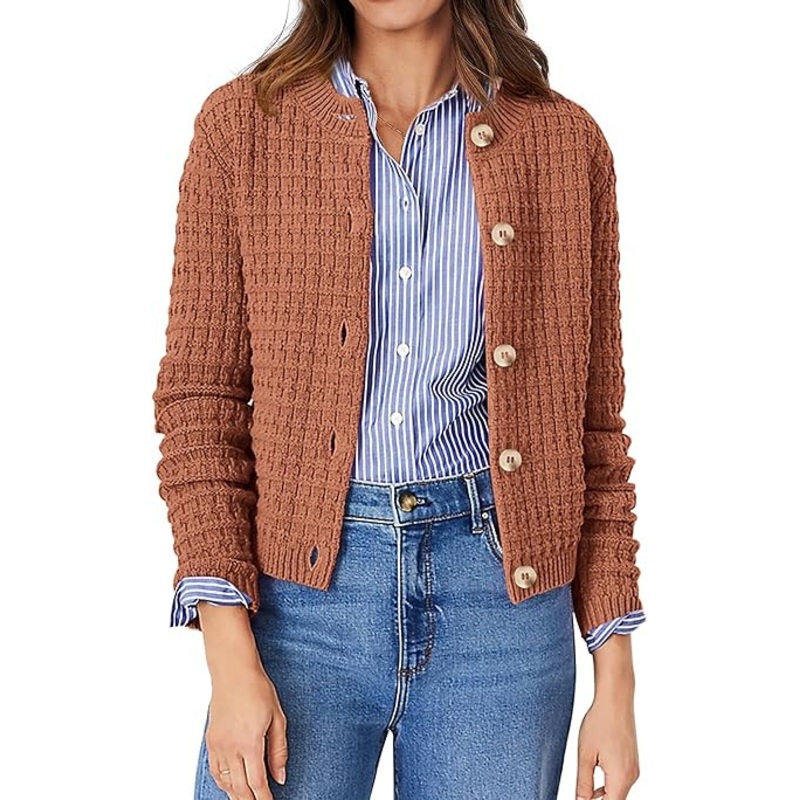 Women Knitted Cardigan Sweater Casual Sweater – Cardigan Sweater and Button Jackets Outerwear price