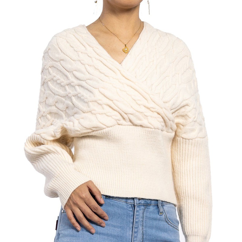 Womens Fashion Clothing Custom Knitted Tops High Quality Fabric Knitwear Casual Sweater – Women Sweater and Pullover Sweater price