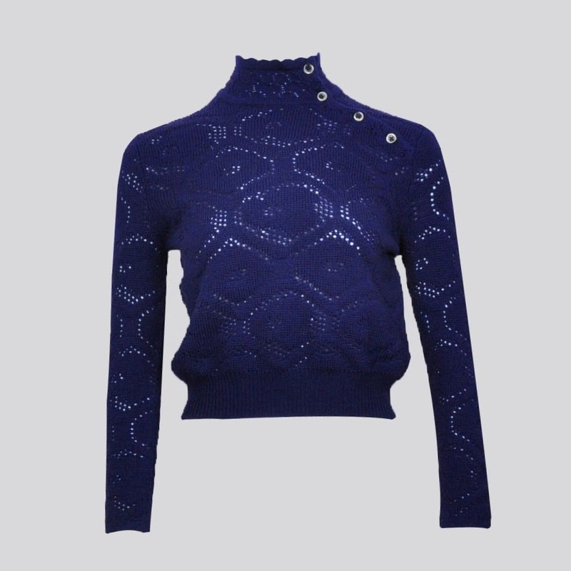 100% Wool Pointelle Pattern Womens Sweater Fashion Knitwear – Wool Sweater and Round Neck Sweater price