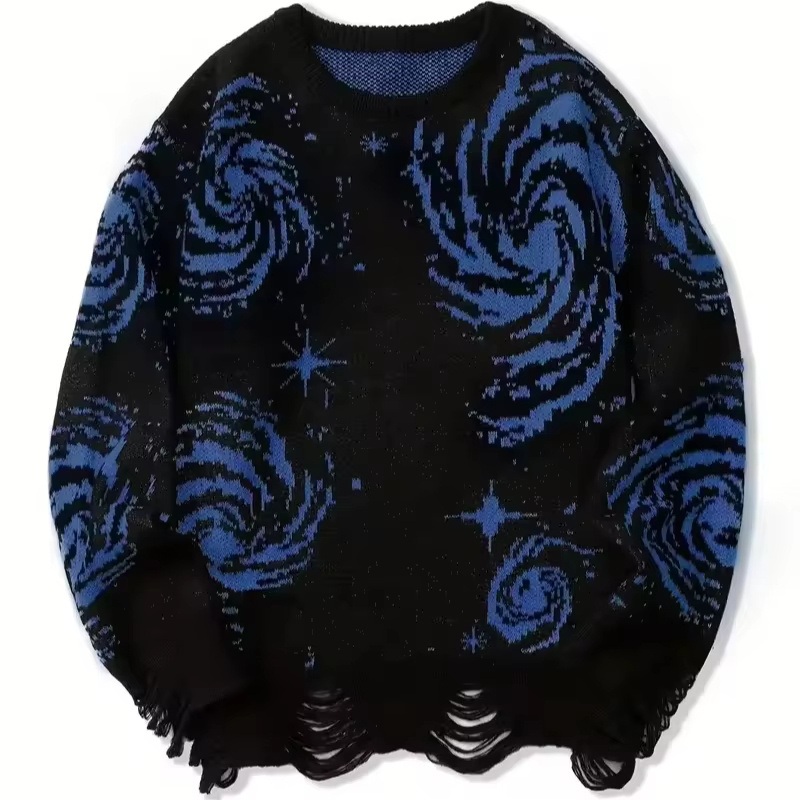 All Match Knitted Galaxy Pattern Sweater Mens Casual Crew Sweater – Sweater and Womens Sweaters price