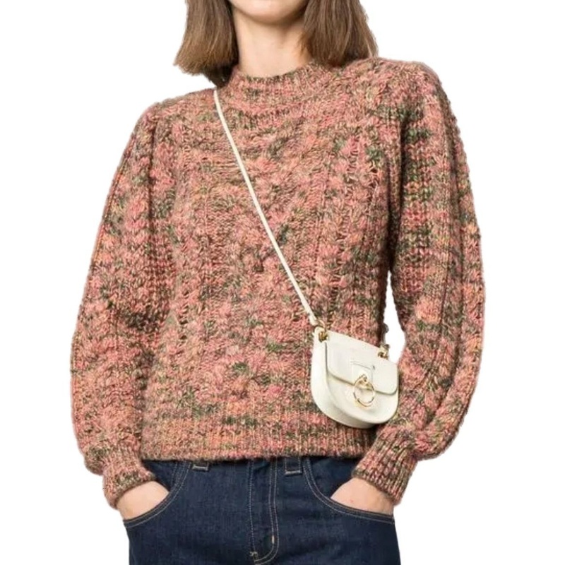 Cable Knit Women Pullover Sweater with Colorful Spots – Women Pullover Sweater and Multi-Color Knit Sweater price