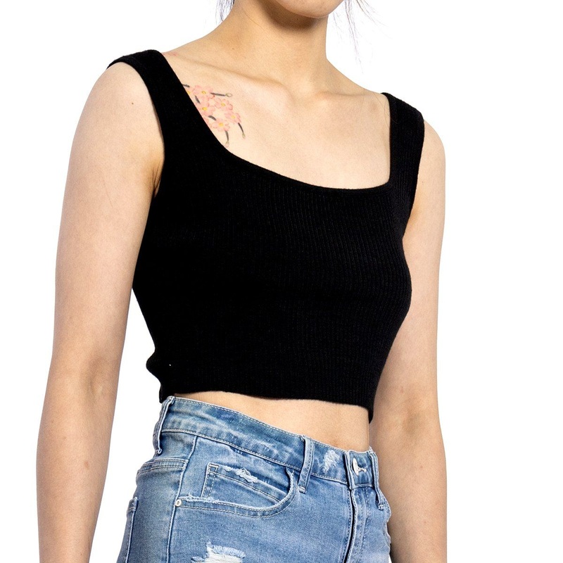 Custom Summer Ribbed Bar Knitted Female Vest Sleeveless Backless Women Top – Vest and Women Vest price