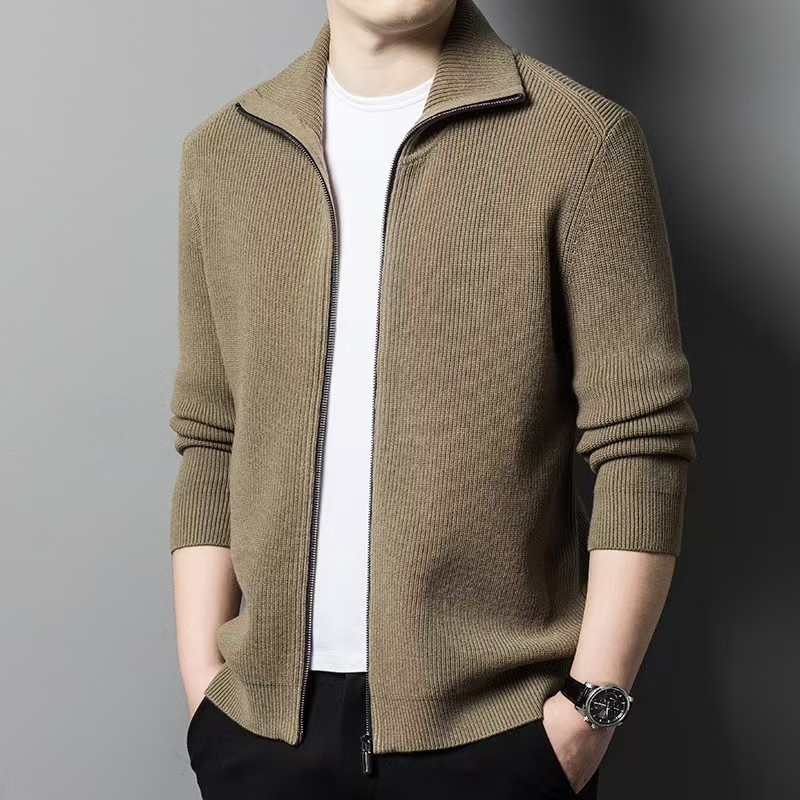 Factory Mens Zip up Cardigan Custom Turtleneck Cardigan Coat Men Thick Heavy Zipper Cardigan Sweater – Zipper Cardigan Sweater and Mens Zip up Cardigan price