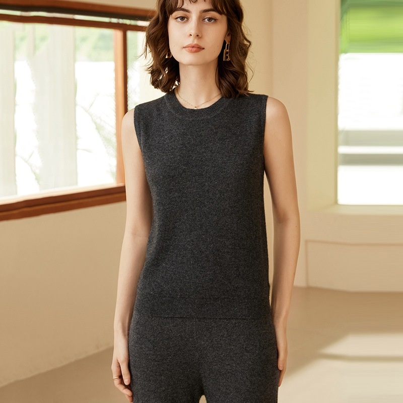 Female Ladies Quality Autumn Winter Warm Knitted Korean Style Women Clothes Oversized Wholesale Women Cashmere Sweater Vest – Wholesale Women Cashmere Sweater Vest and Women Sweater Vest price
